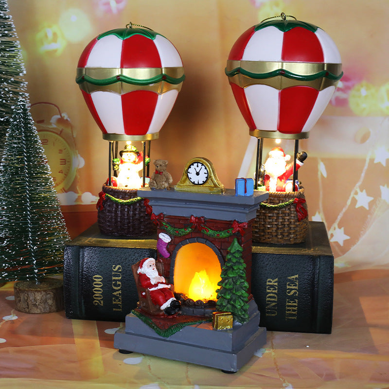 Christmas Resin Luminous Old Man Snowman Decoration Ornaments