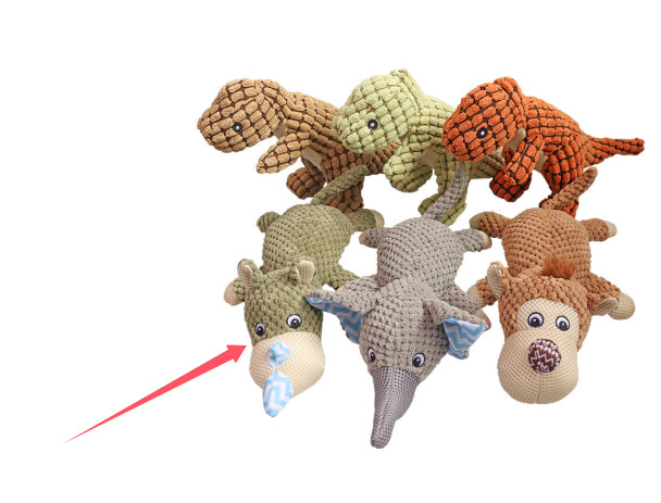 Squeaky Plush Dog Toys - Soft Animal Puzzle Chew Toys for Small & Medium Dogs