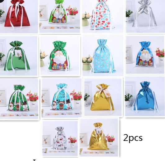 Christmas Gift Wrapping Bag Drawstring Decoration | Xmas Holiday Decor