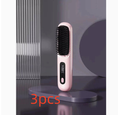 2-in-1 Straight Hair Comb Wireless Straightener Brush Fast Heating