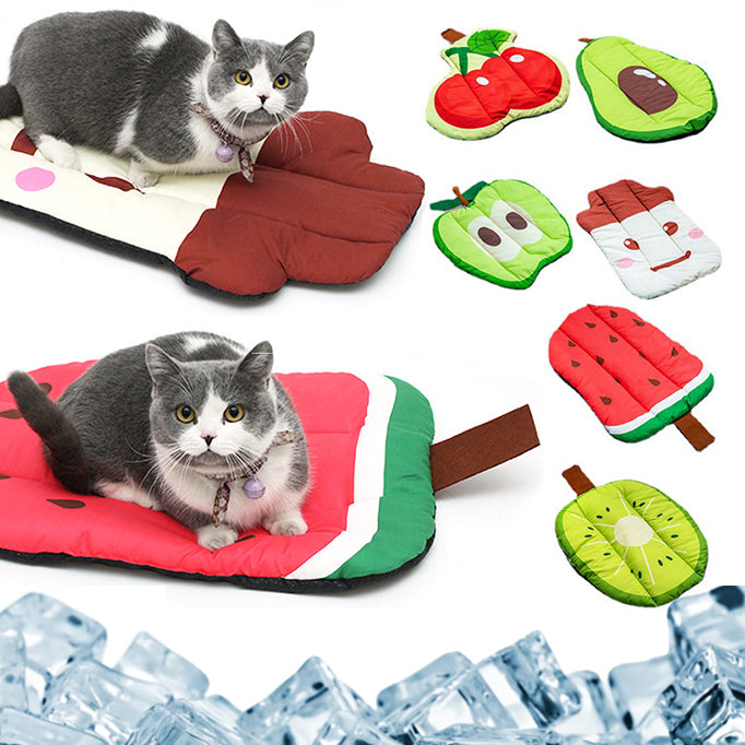Fruit Design Pet Cooling Mat - Washable Summer Self-Cooling Pad for Dogs & Cats