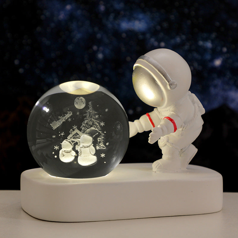 Glowing Galaxy Astronaut Crystal Ball Night Light