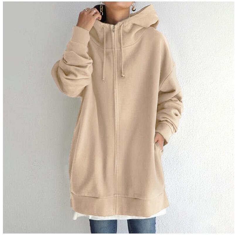 Women's Fuzzy Hoodies Long Sport Pullover Hoodie Full-Zip Sweatshirt