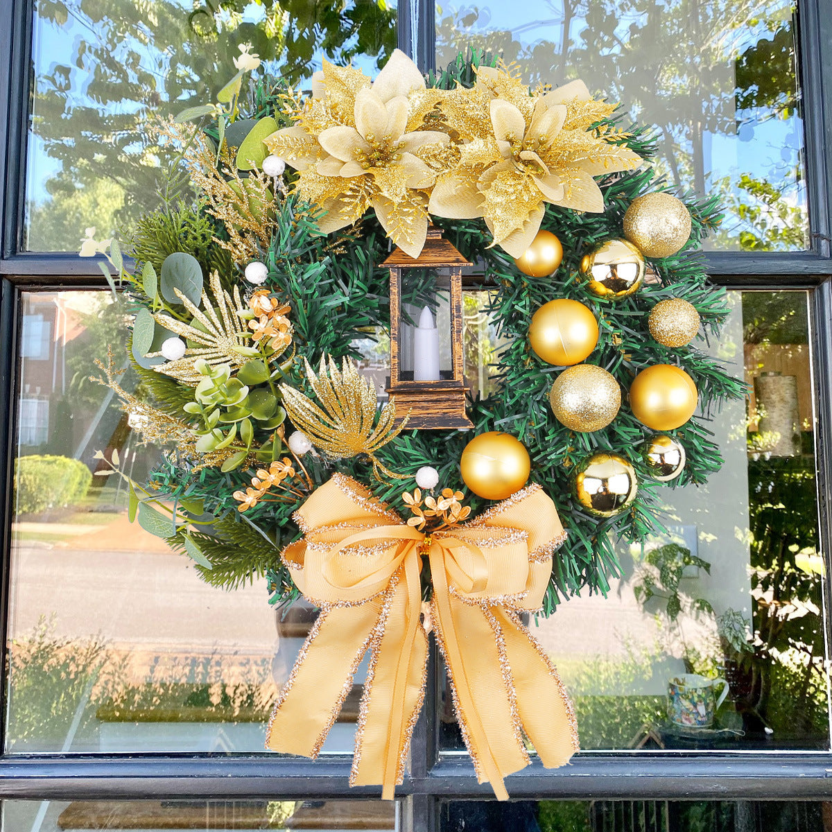 Christmas Light Wreath Door and Window Decoration Vine Ring | Holiday Gift