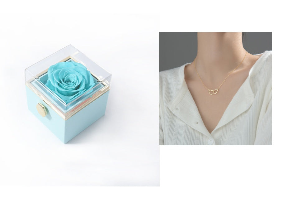 Acrylic Rotating Rose Jewelry Box