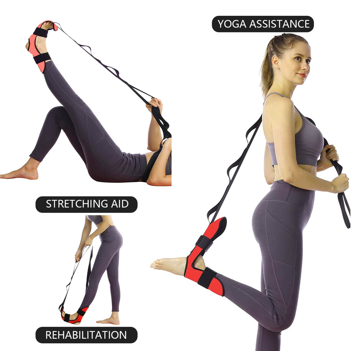 Yoga Stretching Strap - Fitness Stretch Band for Men & Women