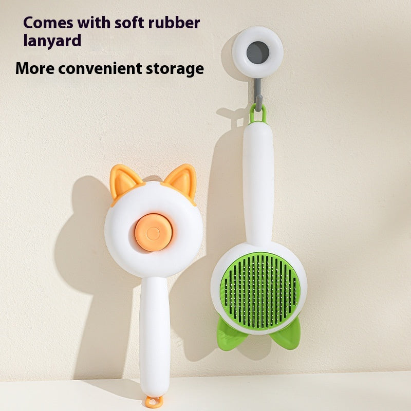 Self-Cleaning Pet Dematting Comb - Hair Remover Massage Brush for Cats & Dogs