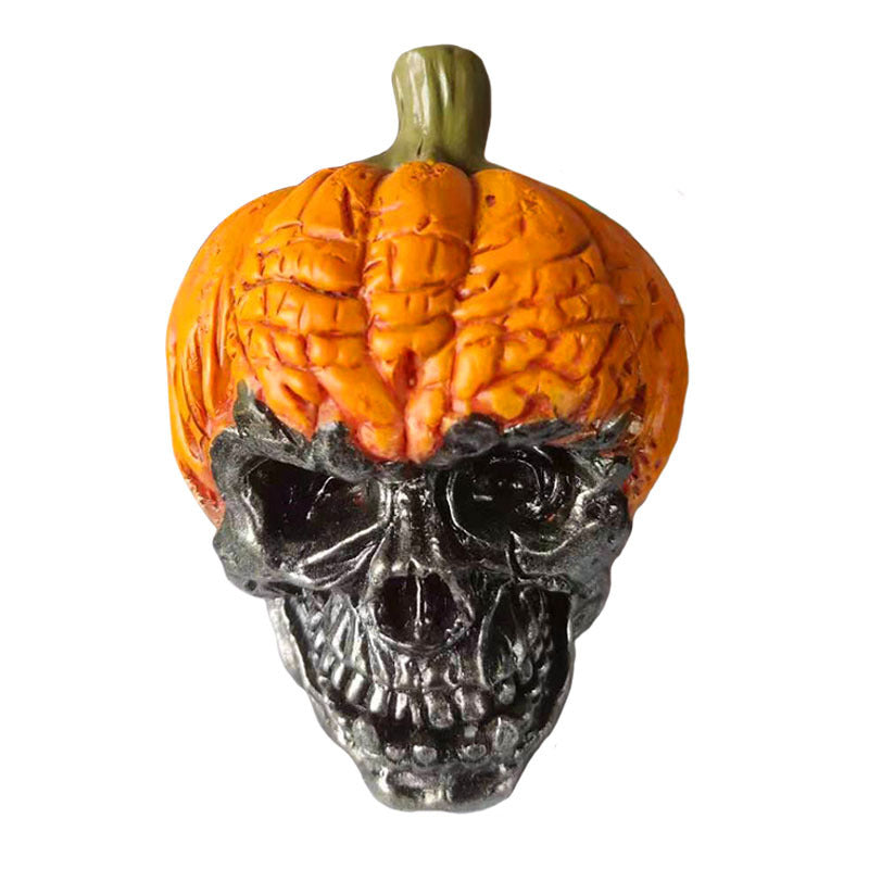 Evil Pumpkin Skull Halloween Resin Ornament