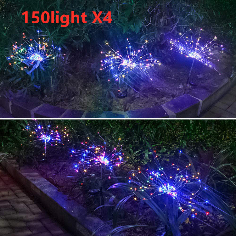 Christmas Ground Plug Solar Fireworks Light LED String Copper Wire