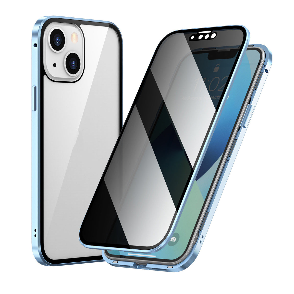 Magnetic Tempered Glass Metal Phone Case - Double-Sided Protective Cover