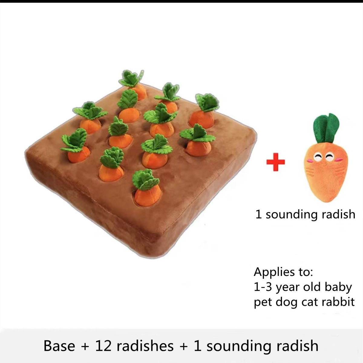 Carrot Plush Snuffle Dog Toy - Hide & Seek Vegetable Chew Toy for Dogs and Cats