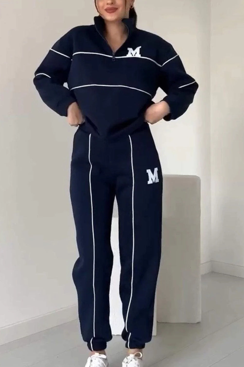 Women's 2 Piece Outfits Lounge Hoodless Pullover Sweatshirt Sweatsuit