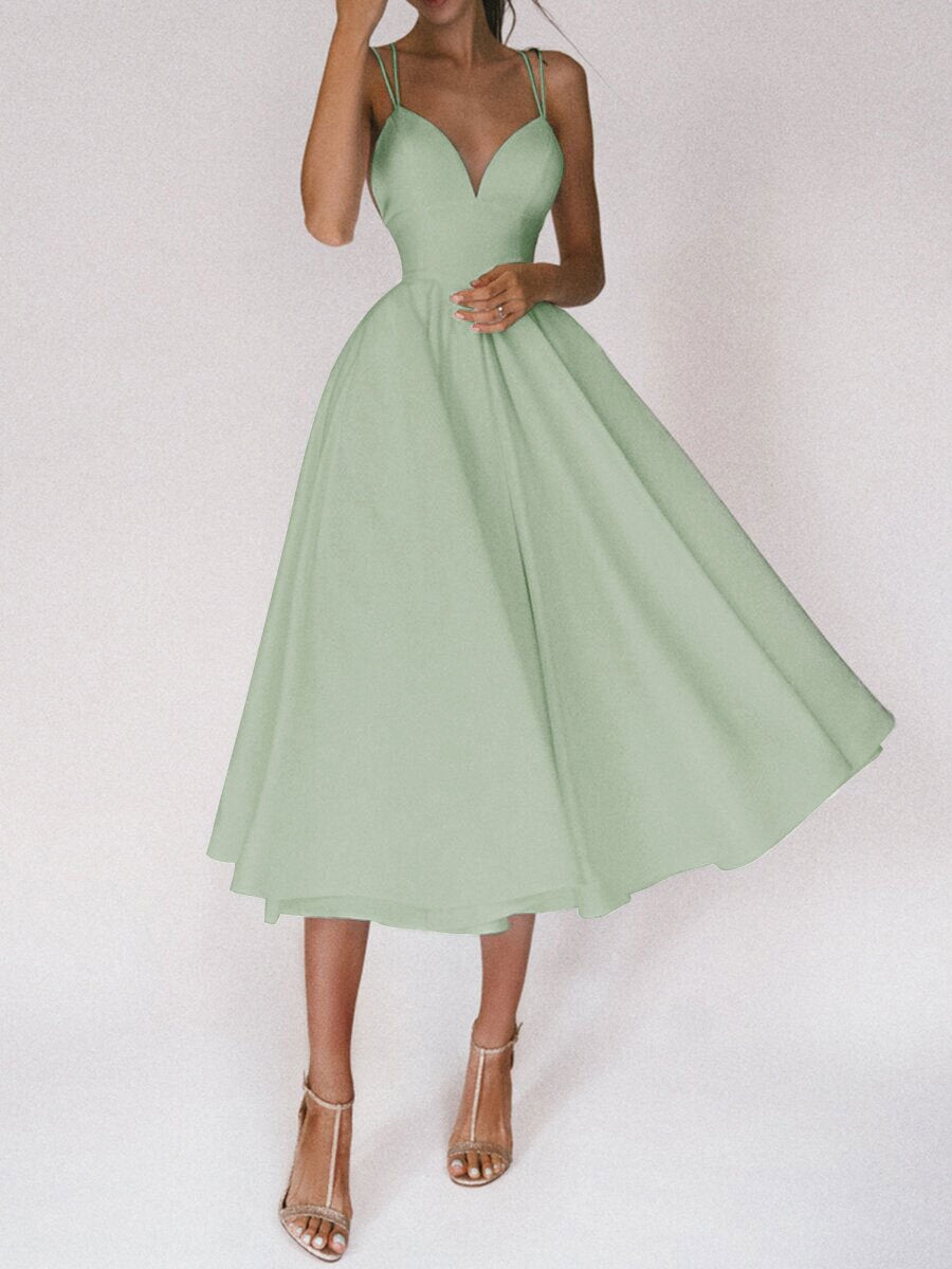 Sexy V-Neck Suspender Dress Summer Fashion A-Line Long Dresses