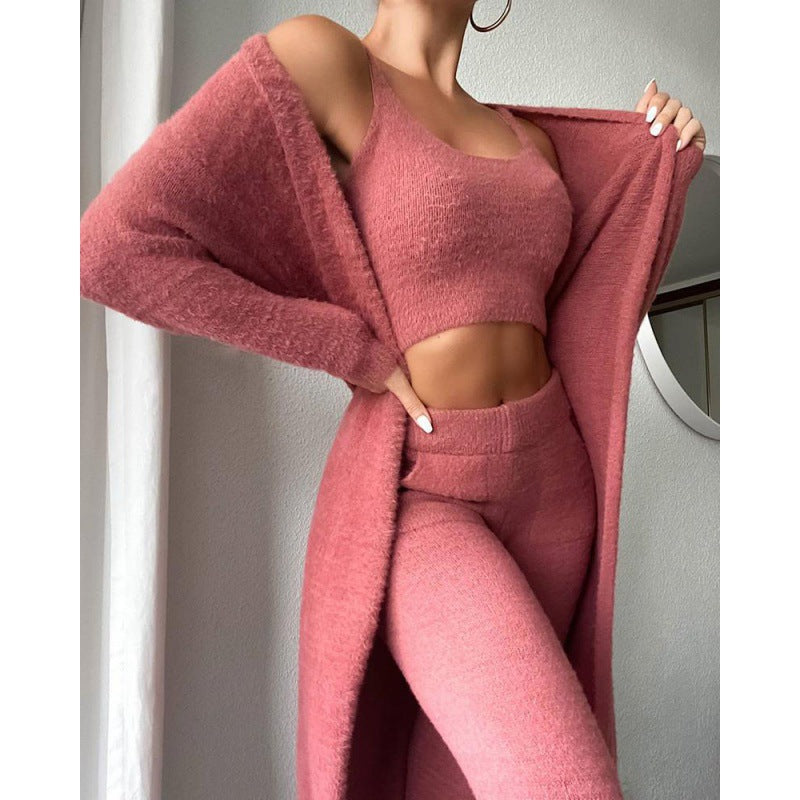 Cozy Pajama Set 3 Piece Lounge Cute Loungewear Warm Suit Sets