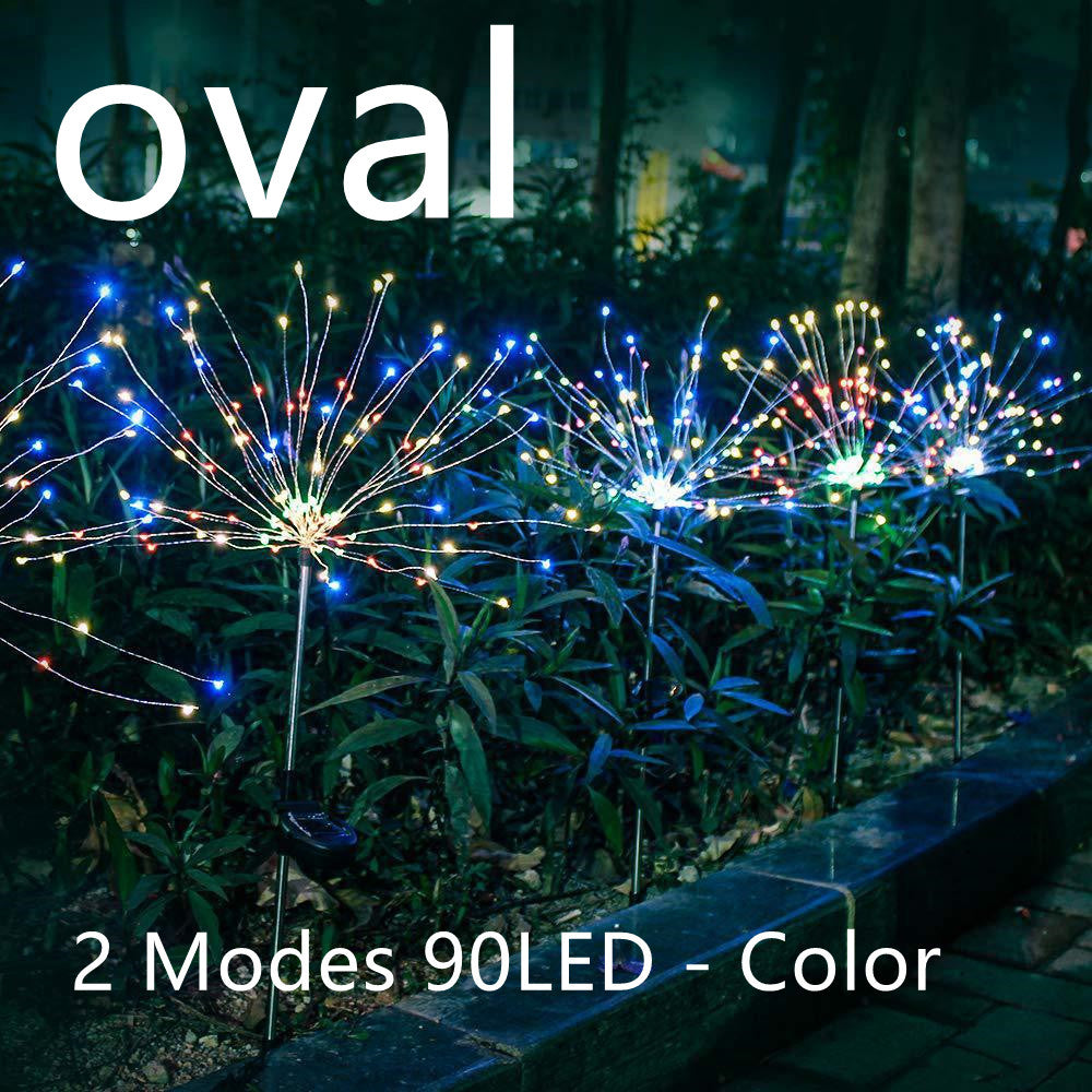 Christmas Ground Plug Solar Fireworks Light LED String Copper Wire