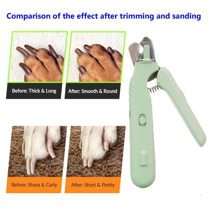 2-in-1 LED Pet Nail Clipper & Grinder - Safe Dog and Cat Nail Trimmer