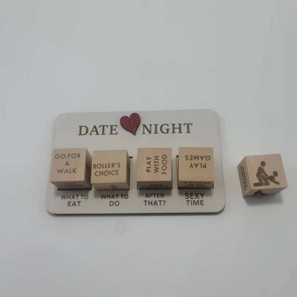 Wooden Date Night Dice - Couples Decision Game Gift