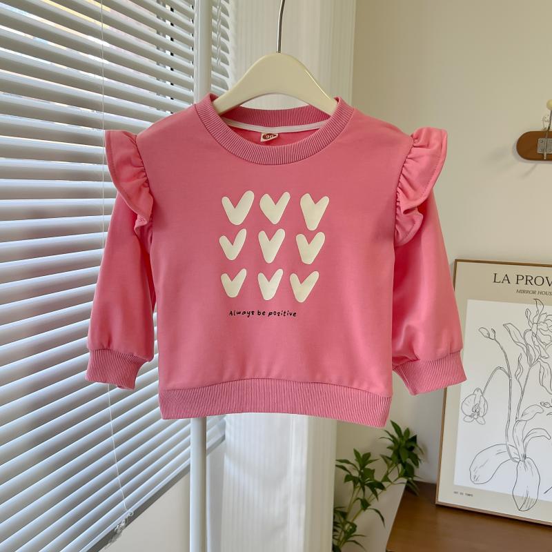 Cotton winter sweater for baby girls, available in five colours and height-based sizes from 80 to 130 cm.