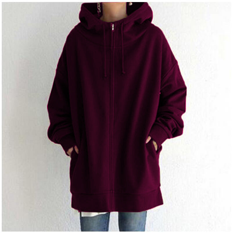 Women's Fuzzy Hoodies Long Sport Pullover Hoodie Full-Zip Sweatshirt