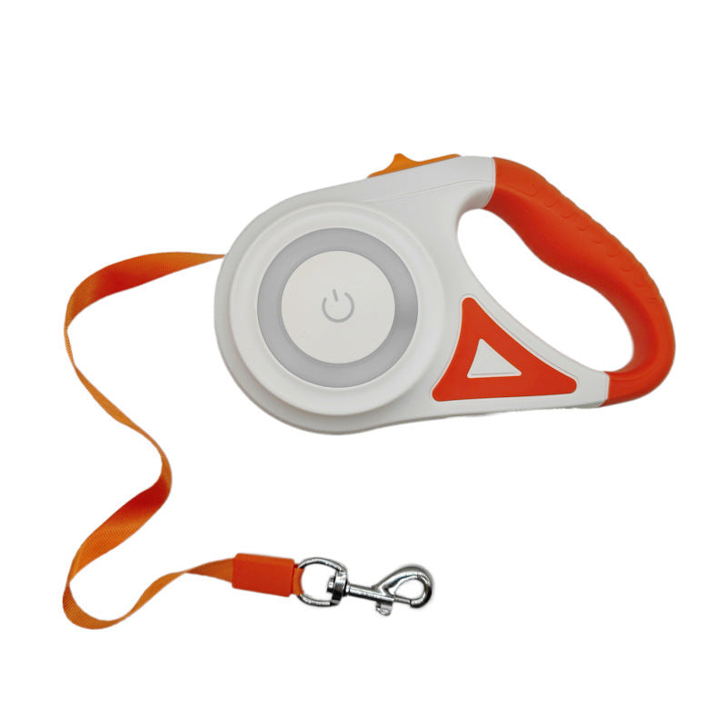 Retractable Dog Leash with LED Light - 3 m / 5 m One-Hand Brake Lead