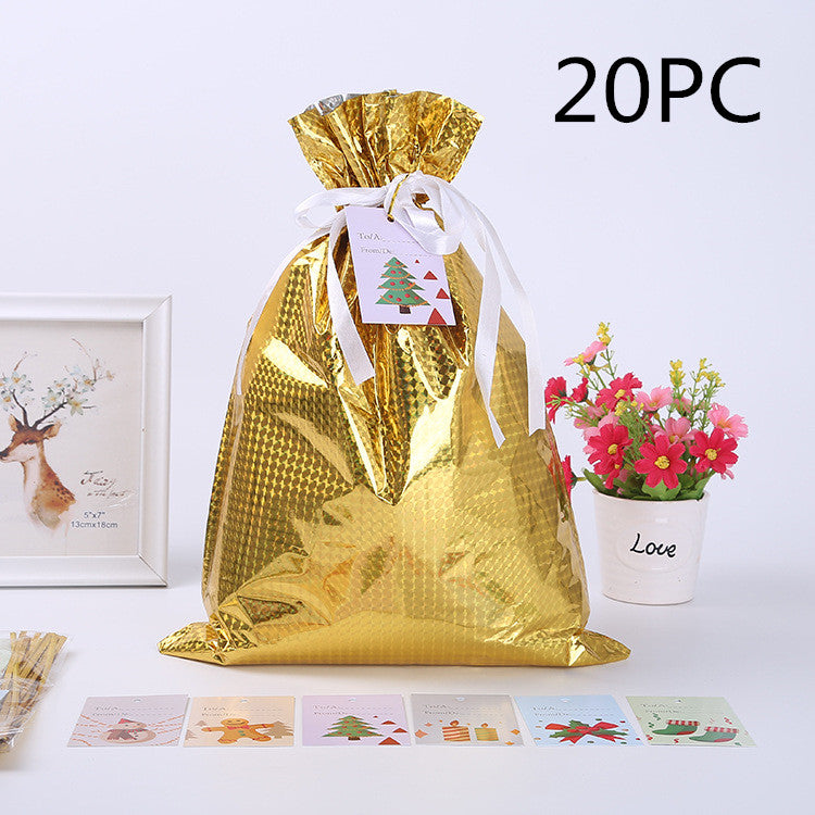 Christmas Gift Wrapping Bag Drawstring Decoration | Xmas Holiday Decor