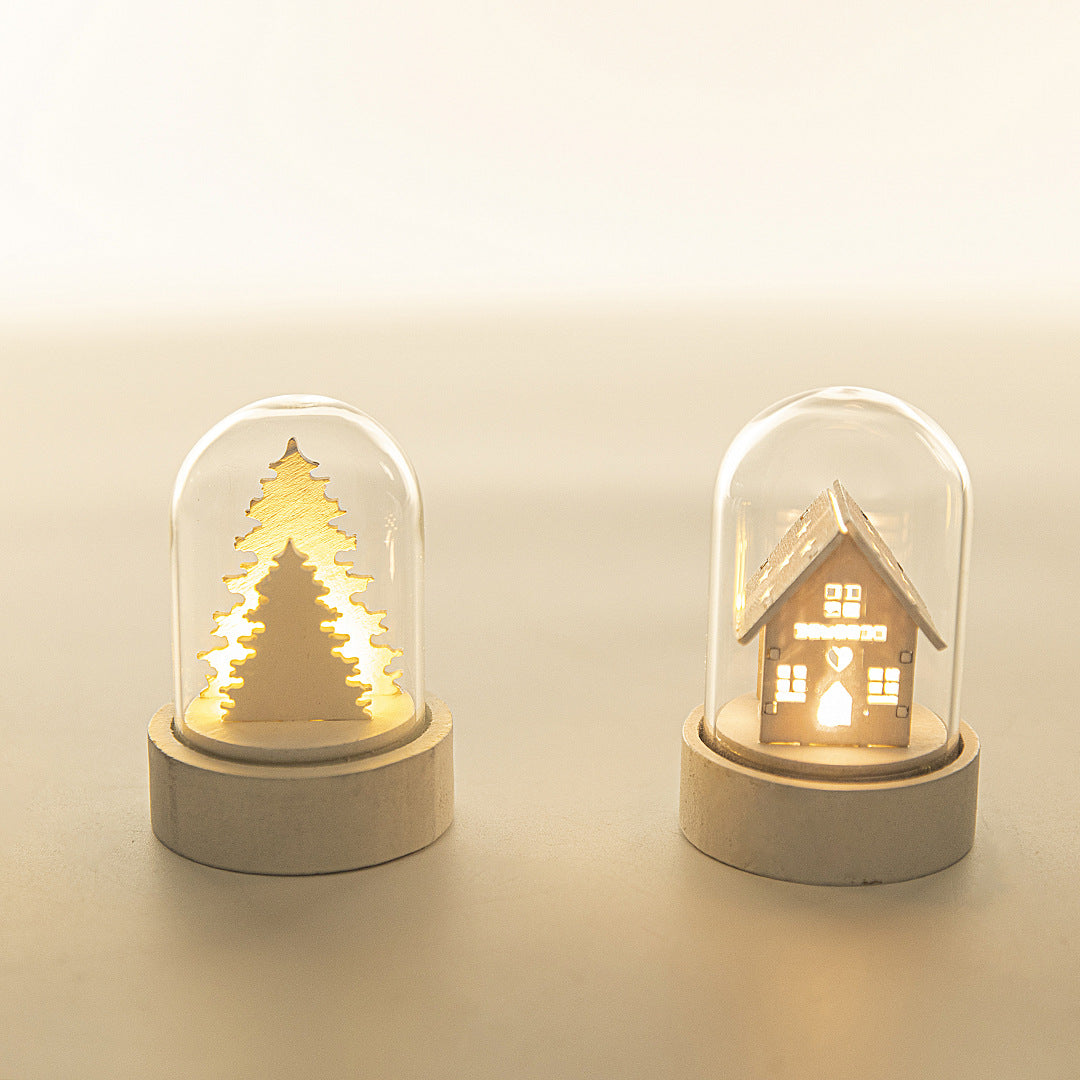 Christmas Decorations Luminous Wooden House Ornaments | Xmas Holiday Decor