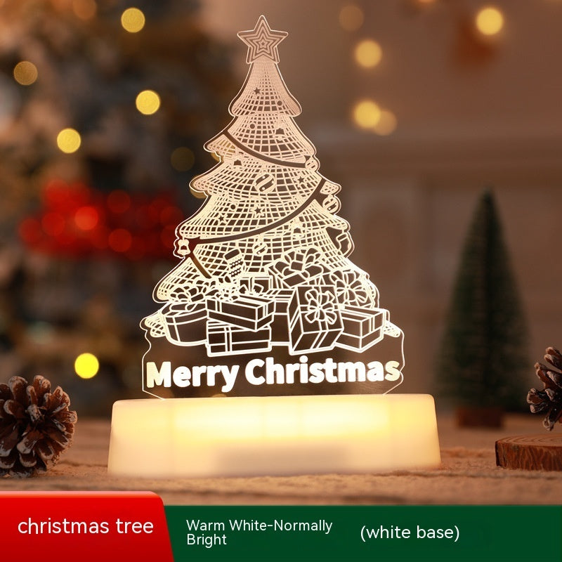 Christmas 3D Acrylic LED Night Light Lamp | Xmas Holiday Decor