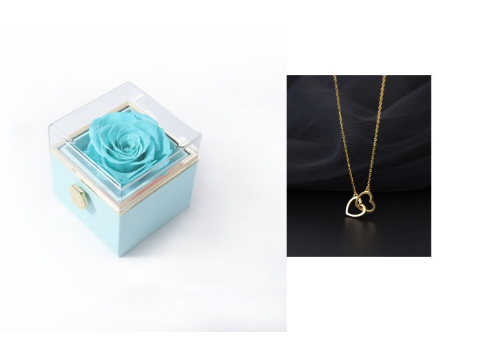 Acrylic Rotating Rose Jewelry Box