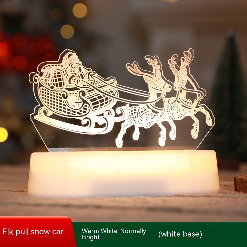 Christmas 3D Acrylic LED Night Light Lamp | Xmas Holiday Decor