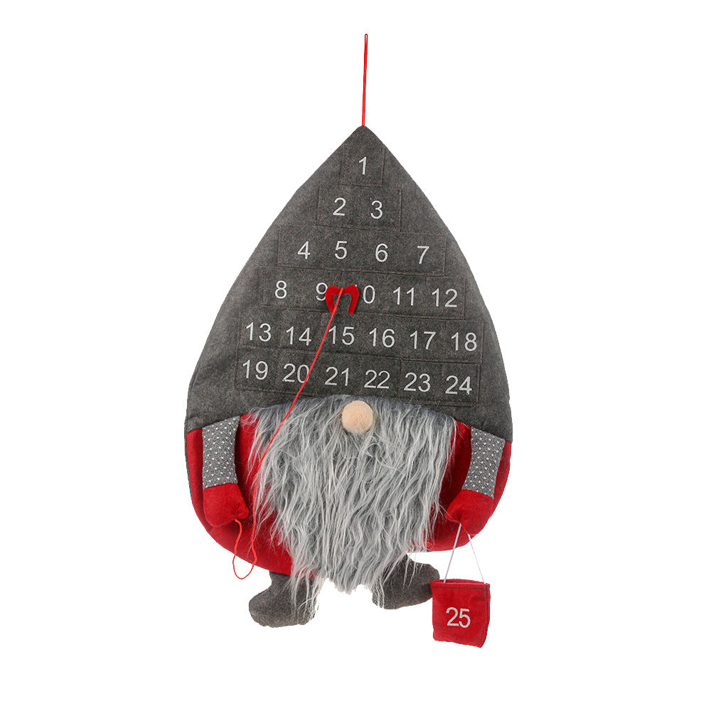 Christmas Advent Calendar Santa Claus Faceless Doll Hanging Decor