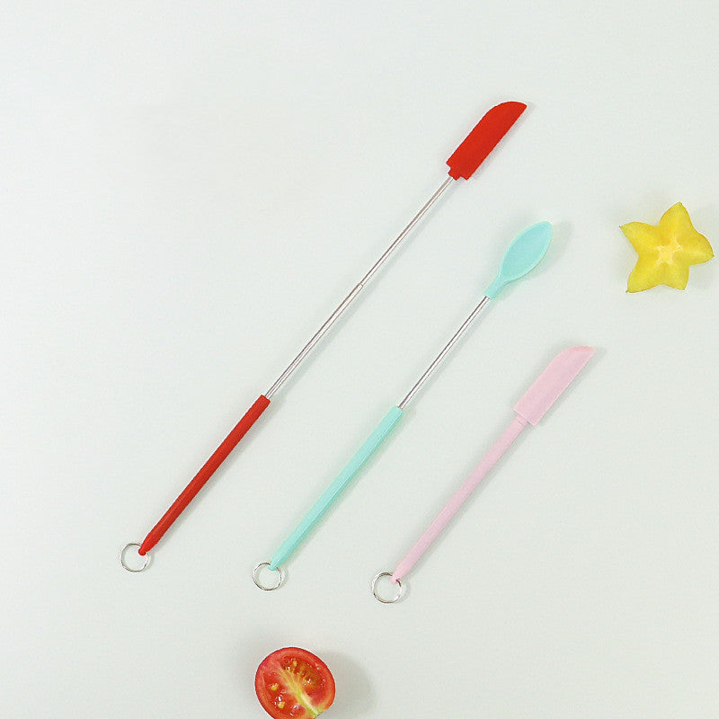 Mini Retractable Silicone Cosmetic Spatula - Beauty Bottle Scraper for Makeup & Skincare