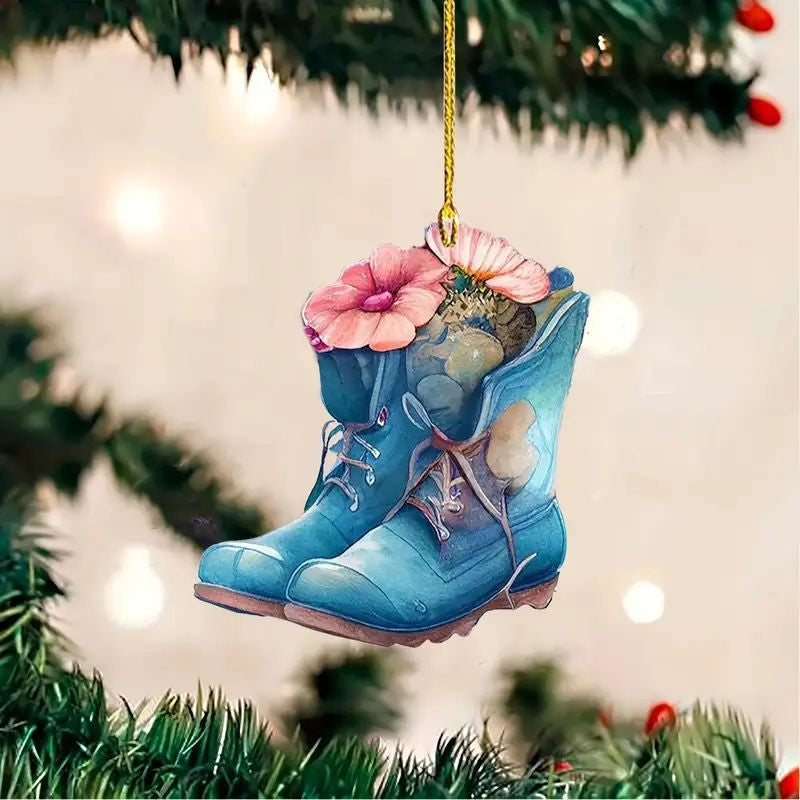 Christmas Tree Decoration Acrylic Flat Hanging | Xmas Holiday Decor