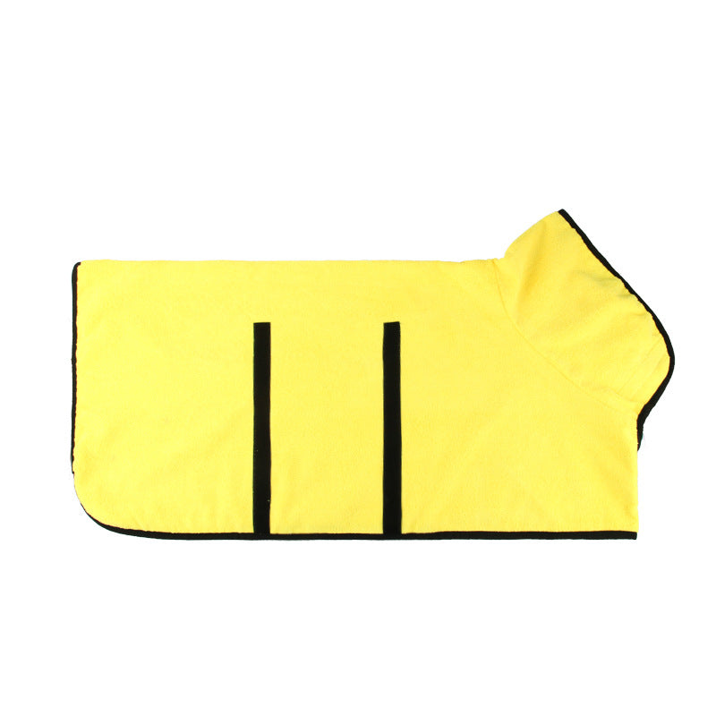 Absorbent Dog Bathrobe with Hood - Microfiber Waist-Wrap Drying Coat