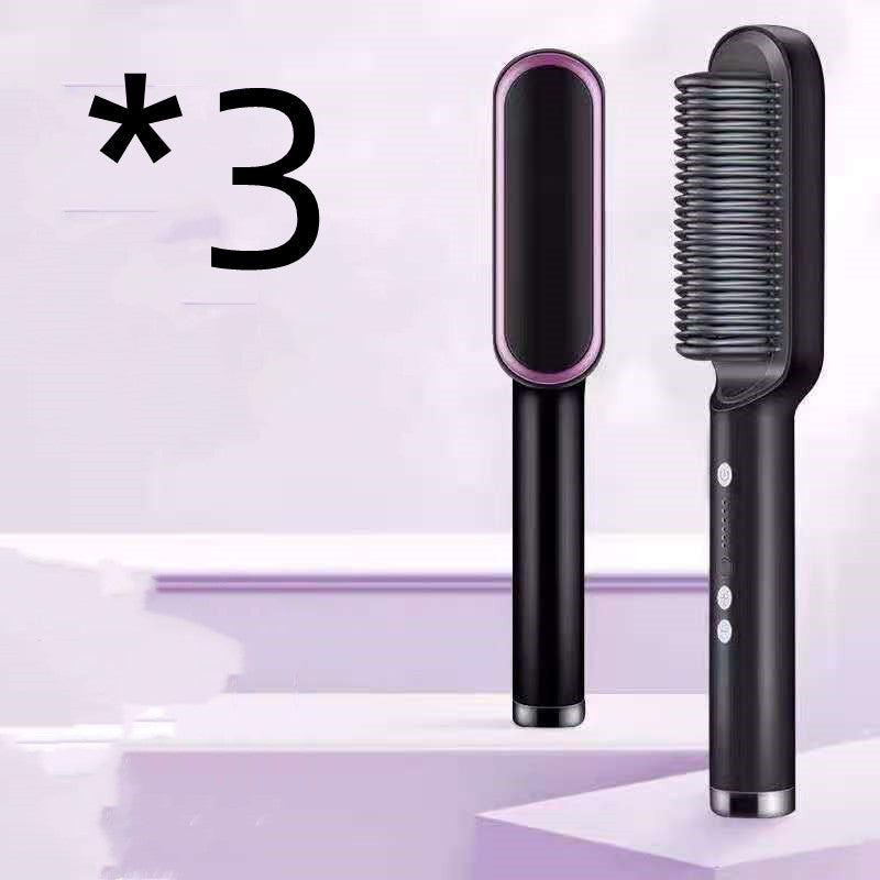 New 2-in-1 Hair Straightener Hot Comb Negative Ion Curling Tong