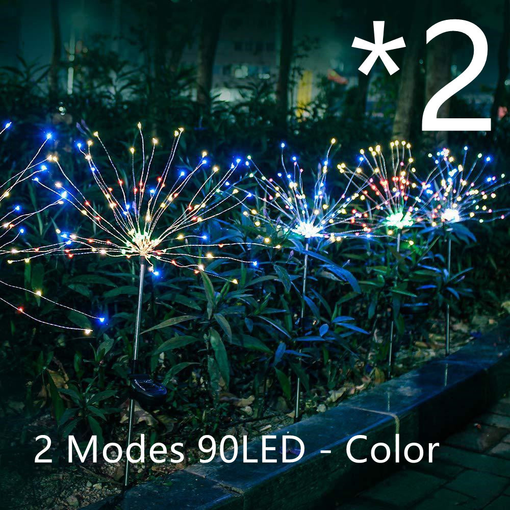 Christmas Ground Plug Solar Fireworks Light LED String Copper Wire