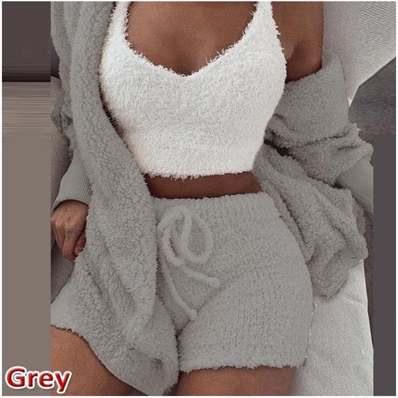 3 Pieces of Fashionable Ladies Plush Home Clothes