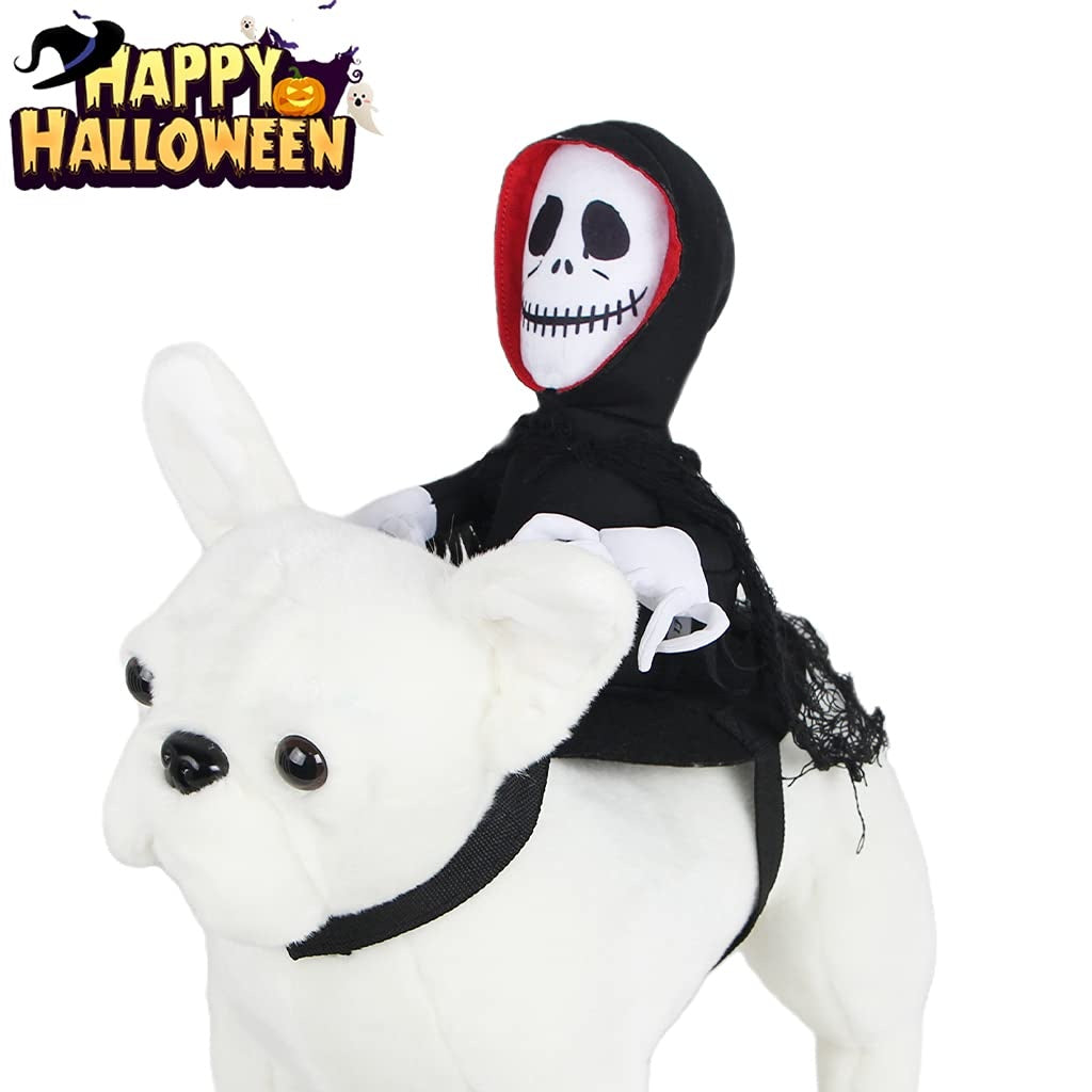 Halloween Goblin Rider Dog Costume - Funny Pet Cosplay Outfit for Dogs & Cats