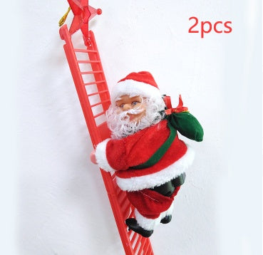 Christmas Santa Claus Climbing Ladder Electric | Xmas Holiday Decor
