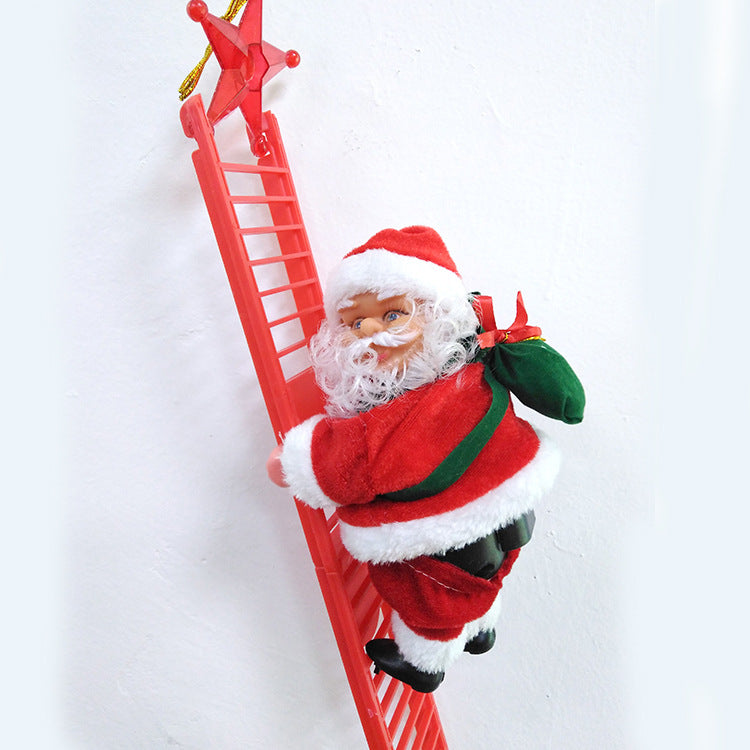 Christmas Santa Claus Climbing Ladder Electric | Xmas Holiday Decor