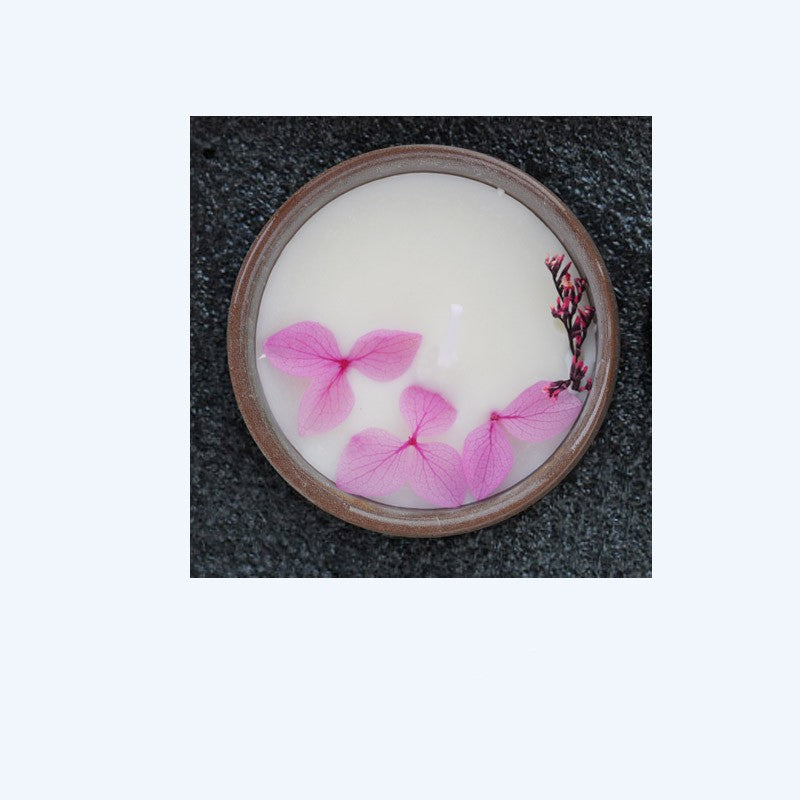 Ceramic Cup Scented Candle with Dried Flowers - Aromatherapy Gift