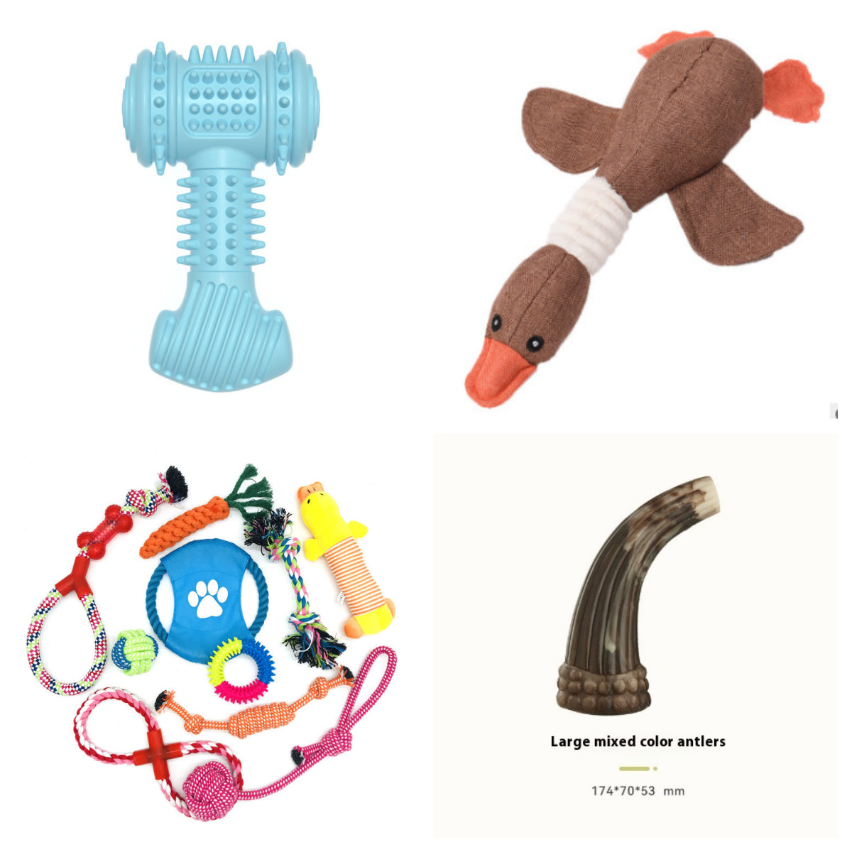 Squeaky Plush Dog Toys - Soft Animal Puzzle Chew Toys for Small & Medium Dogs