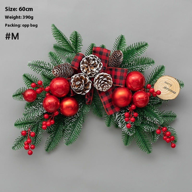 Christmas Decoration Upside Down Tree Horn Rattan Wreath | Xmas Holiday Decor