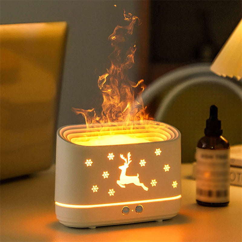 Flame Effect Aroma Diffuser with Christmas Design