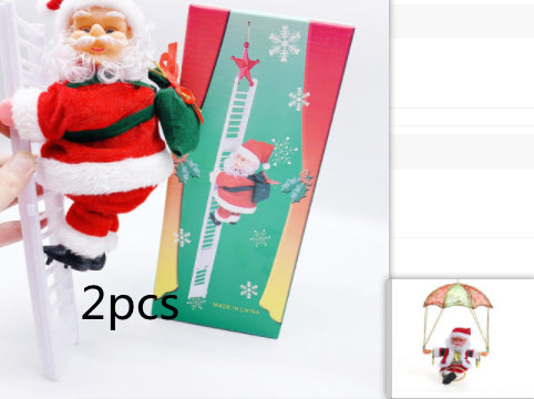 Electric Climbing Santa Claus Ladder - Musical Animated Christmas Decoration