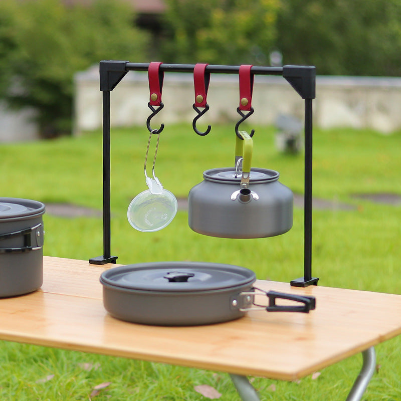 Adjustable Camping Table Rack with Clamp Base - Outdoor Desk Organizer