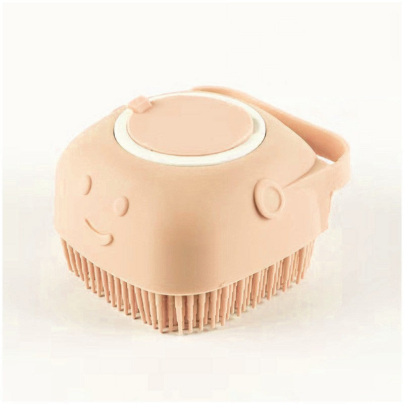 Silicone Dog Bath Brush with Shampoo Dispenser - Massage Grooming Scrubber