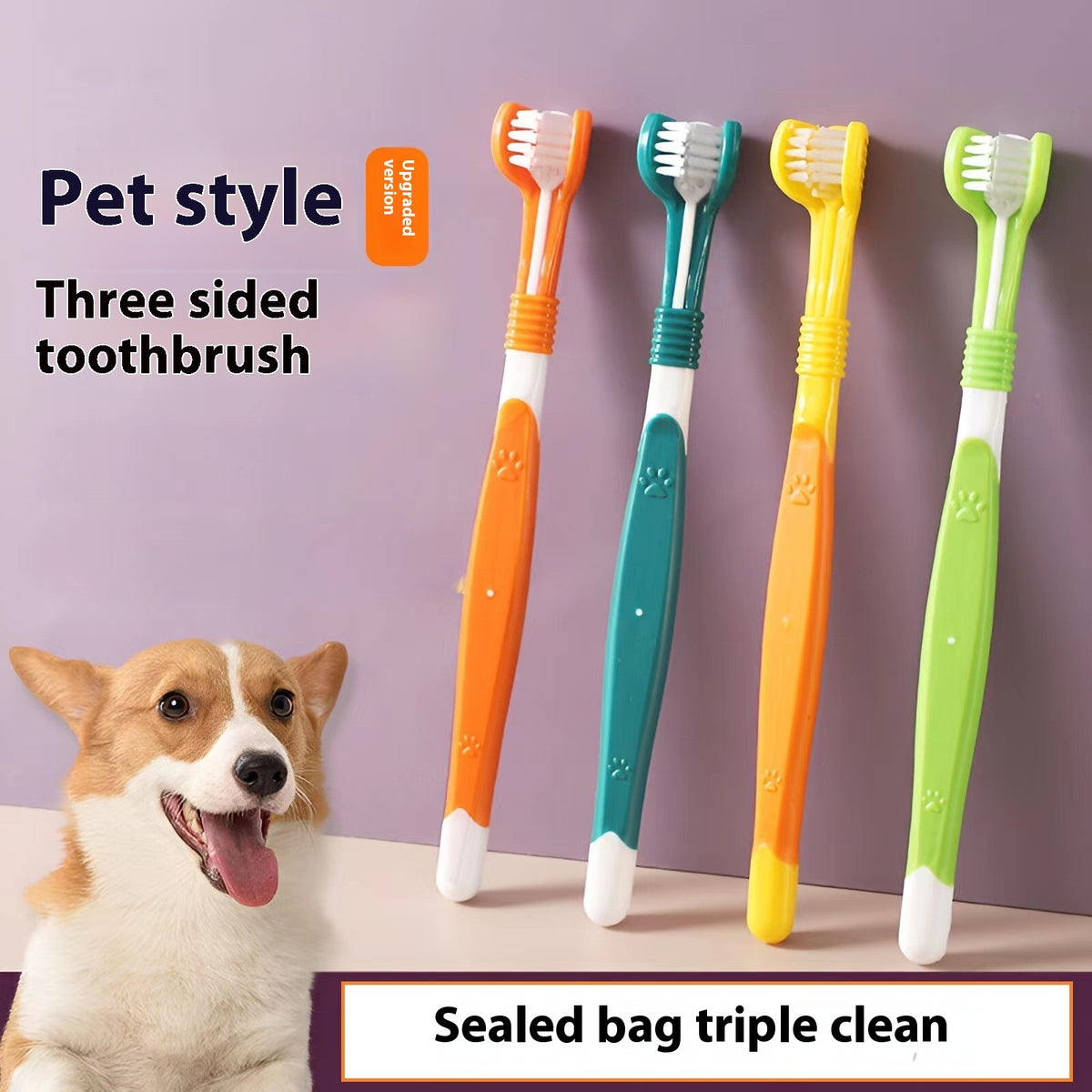 Pet Toothbrush - Soft Nylon Oral Cleaning Brush for Dogs & Cats