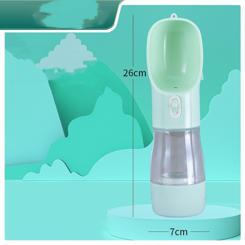 Portable Dog Water Bottle with Food Bowl - Travel Pet Drinking Bottle 458 ml