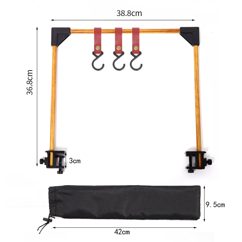 Adjustable Camping Table Rack with Clamp Base - Outdoor Desk Organizer