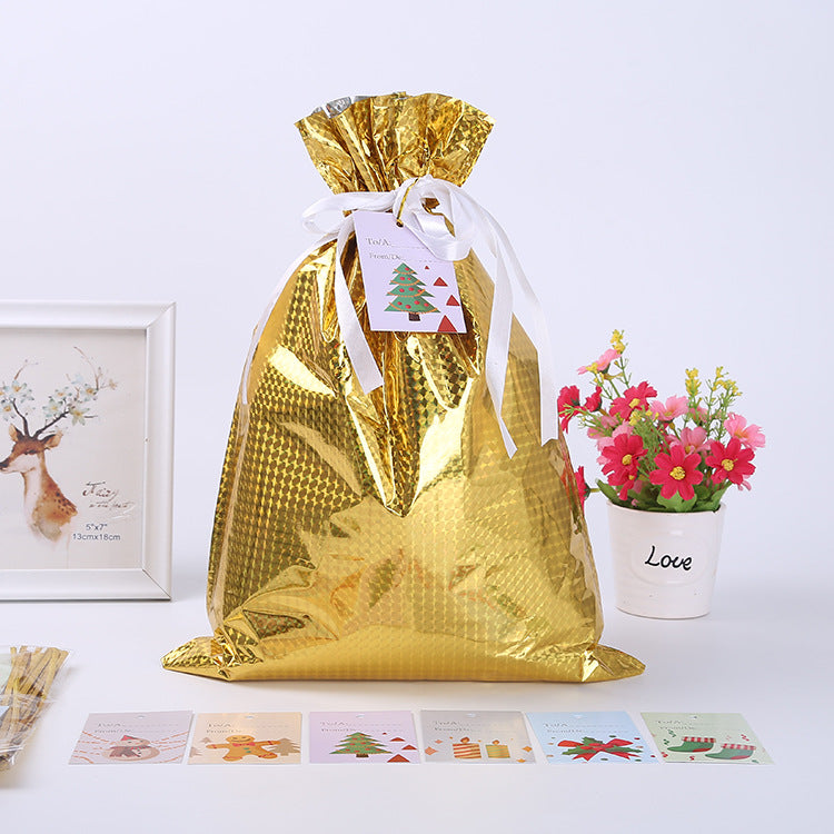 Christmas Gift Wrapping Bag Drawstring Decoration | Xmas Holiday Decor